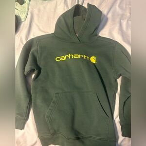 green carhartt hoodie. boys 7